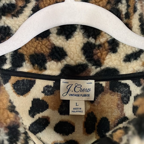J Crew leopard print fleece pullover - Picture 4 of 9